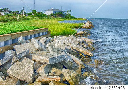 rocky banks on Ocracoke Island of North Carolina's Outer Banks 12285968