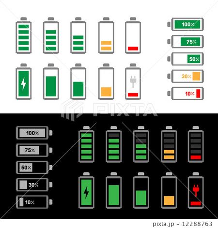 simple battery icon set 12288763