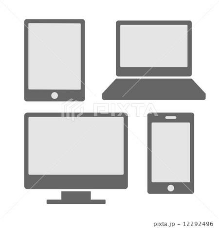 Electronic Devices Icons With White Blank Screens. Smartphones, Tablets, Computer Monitor, Laptop. V Electronic Devices Icons With White Blank Screens. Smartphones, Tablets, Computer Monitor, Laptop. V 12292496