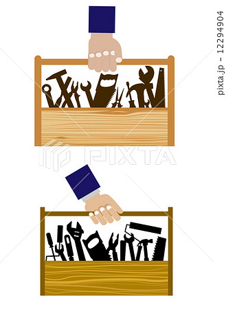 Workman carrying a DIY toolbox 12294904