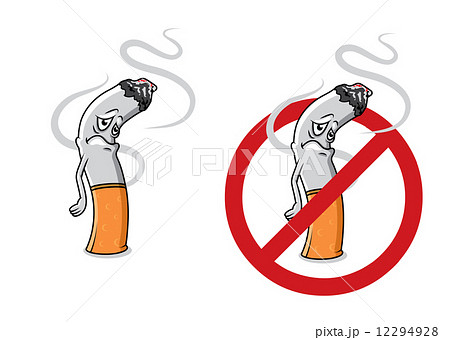 Cartoon sad cigarette butt character 12294928