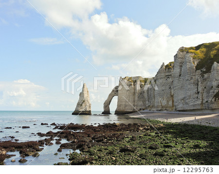 natural cliffs on beach during low tide natural cliffs on beach during low tide 12295763