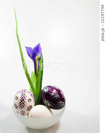 Iris flower with easter eggsd Iris flower with easter eggsd 12297748
