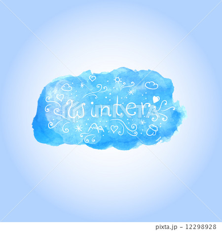 Vector watercolor winter poster with hand drawn text Vector watercolor winter poster with hand drawn text 12298928