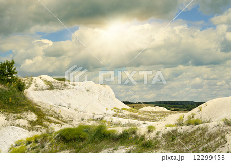 Dry dunes under the blue sky 12299453