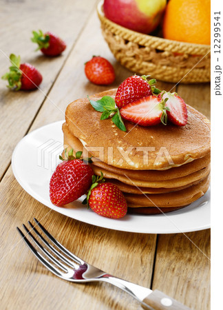 Ready to eat pancakes with strawberry 12299541