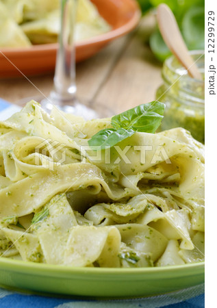 Pasta pesto closeup 12299729