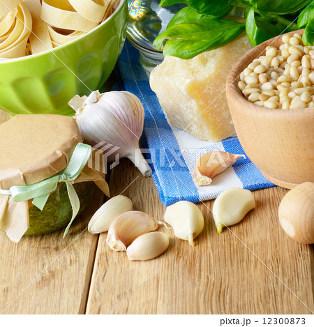Ingredients for pesto sauce Ingredients for pesto sauce 12300873