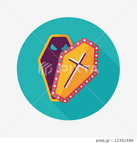 coffin flat icon with long shadow,eps10 12301486