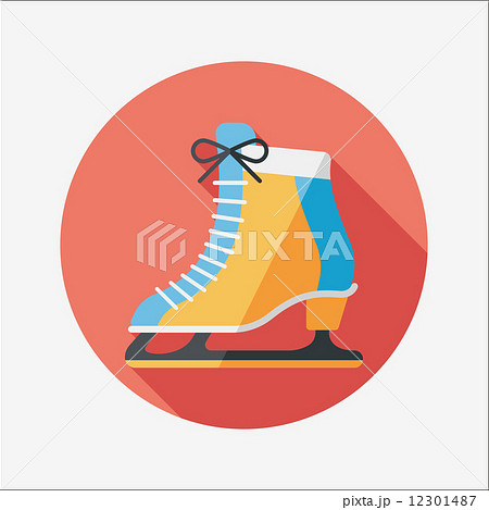 ice skate flat icon with long shadow,eps10 12301487