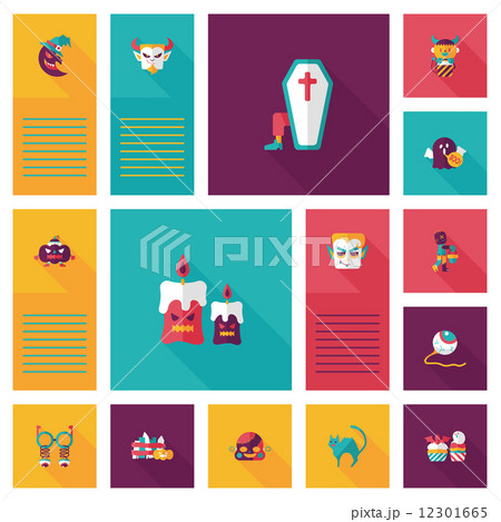 Halloween flat ui bakcground set 12301665