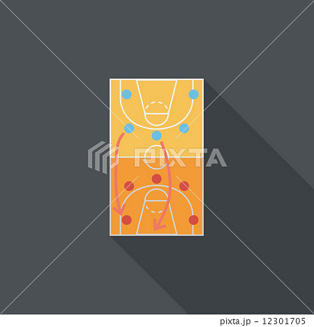 basketball strategy board flat icon with long shadow,eps10 12301705