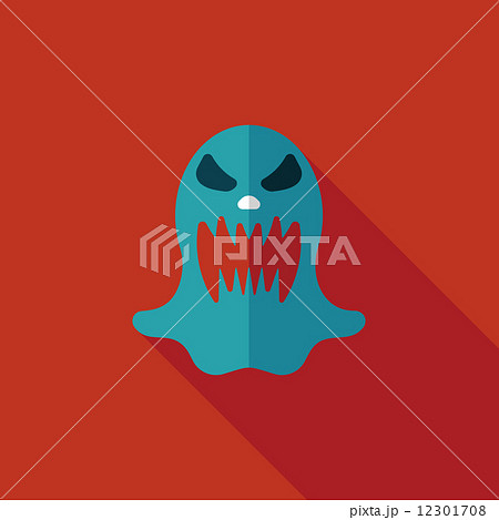 ghost flat icon with long shadow,eps10 12301708