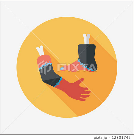 Halloween hand and leg flat icon with long shadow,eps10 12301745