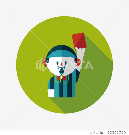 soccer referee flat icon with long shadow,eps10 12301790