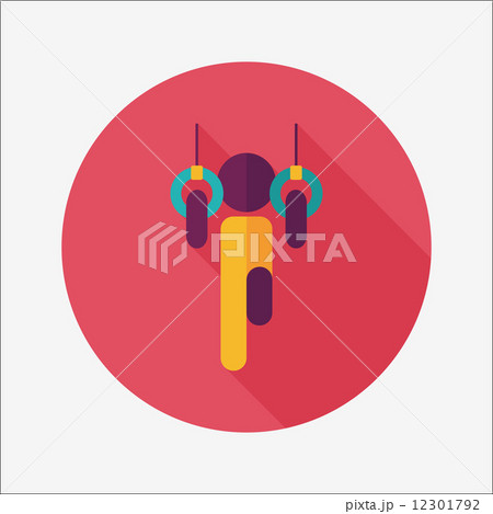 Boy hanging horizontal bar flat icon with long shadow,eps10 12301792