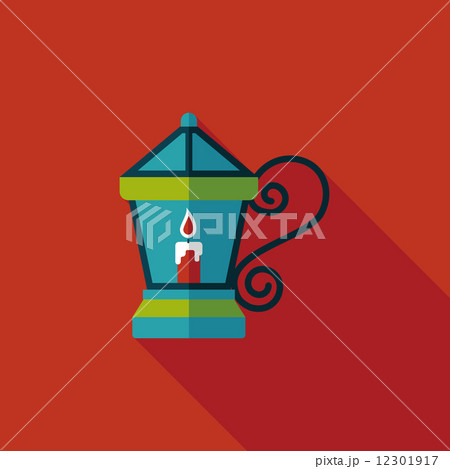 Christmas lantern flat icon with long shadow,eps10 12301917