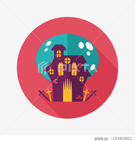 Halloween house flat icon with long shadow,eps10 Halloween house flat icon with long shadow,eps10 12301921