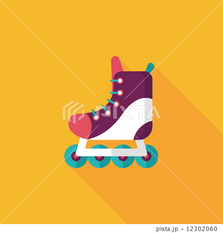 Roller Skates Flat Icon With Long Shadow Eps10のイラスト素材