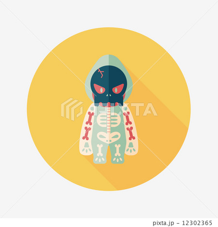 skeleton flat icon with long shadow,eps10 skeleton flat icon with long shadow,eps10 12302365