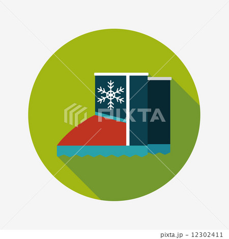 winter boot flat icon with long shadow,eps10 12302411