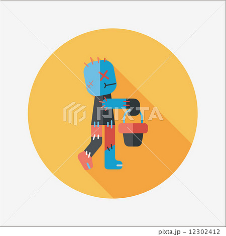 Halloween mummy flat icon with long shadow,eps10 12302412