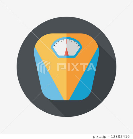 Weight scale flat icon with long shadow 12302416