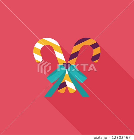 Christmas candy cane flat icon with long shadow,eps10 Christmas candy cane flat icon with long shadow,eps10 12302467