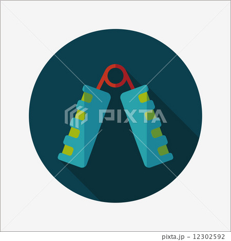 hand fitness equipment flat icon with long shadow,eps10 12302592