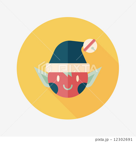 Christmas elf flat icon with long shadow,eps10 12302691