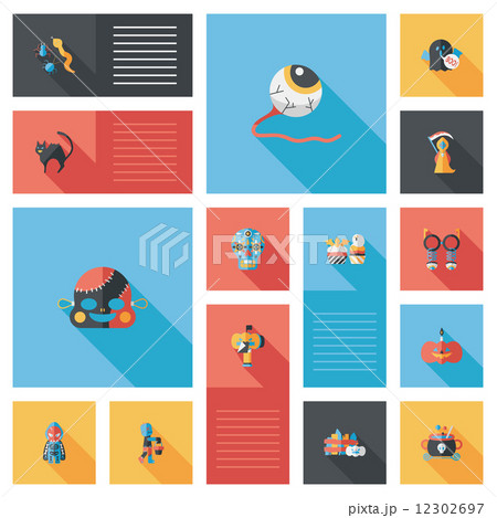 Halloween flat ui bakcground set 12302697