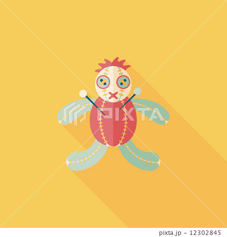 Halloween voodoo doll flat icon with long shadow,eps10 Halloween voodoo doll flat icon with long shadow,eps10 12302845