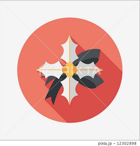 poinsettia flat icon with long shadow, eps10 12302898