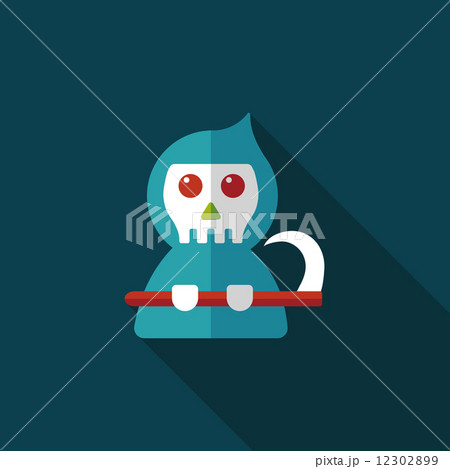 Grim Reaper flat icon with long shadow,eps10 Grim Reaper flat icon with long shadow,eps10 12302899