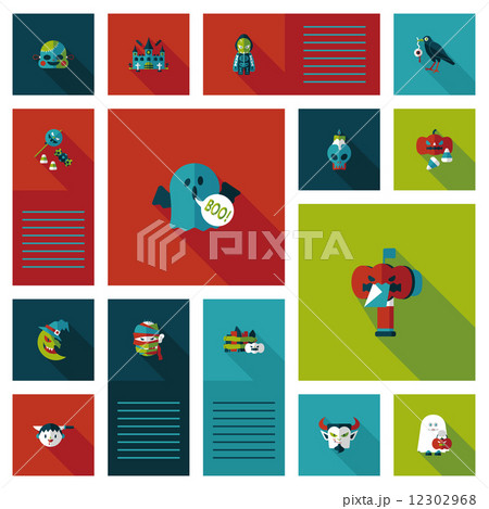 Halloween flat ui bakcground set 12302968