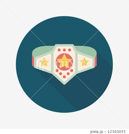 Championship belt flat icon with long shadow,eps10のイラスト素材 [12303055 ...