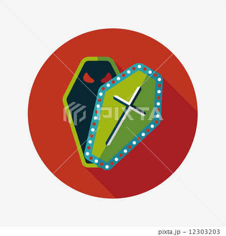 coffin flat icon with long shadow,eps10 12303203