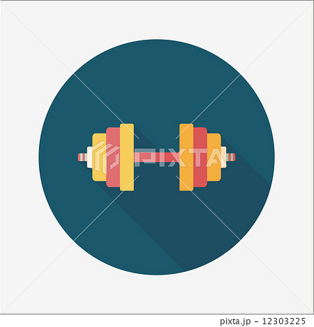 dumbbell flat icon with long shadow,eps10 dumbbell flat icon with long shadow,eps10 12303225