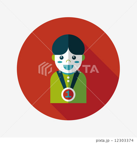 winning boy flat icon with long shadow,eps10 winning boy flat icon with long shadow,eps10 12303374