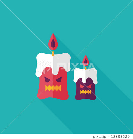 Halloween candle flat icon with long shadow,eps10 12303529