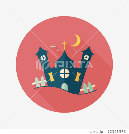 Halloween house flat icon with long shadow,eps10 Halloween house flat icon with long shadow,eps10 12303576