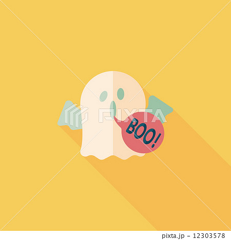 ghost flat icon with long shadow,eps10 12303578