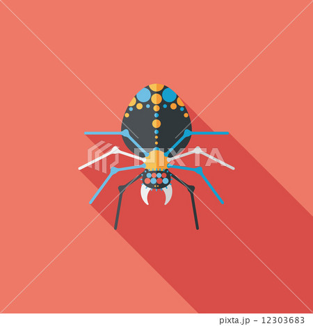 Spider flat icon with long shadow,eps10 12303683