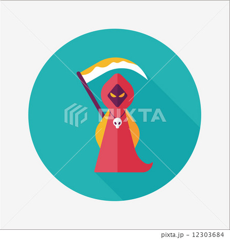Grim Reaper flat icon with long shadow,eps10 12303684