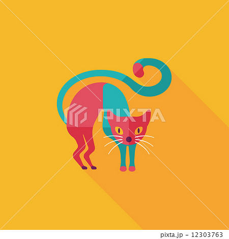 Evil cat flat icon with long shadow,eps10 Evil cat flat icon with long shadow,eps10 12303763