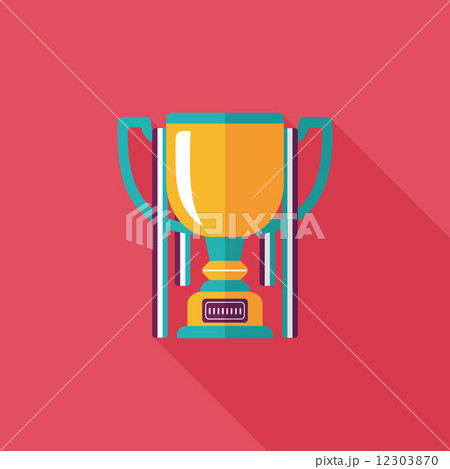trophy cup flat icon with long shadow,eps10 12303870