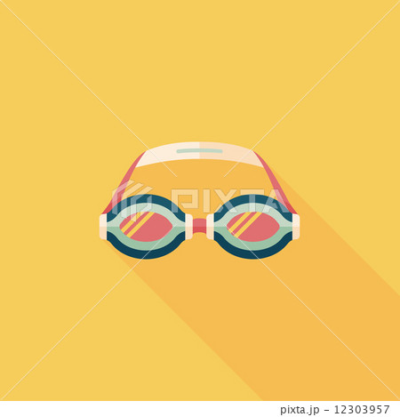 swimming goggles flat icon with long shadow,eps10 12303957