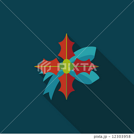 poinsettia flat icon with long shadow, eps10 12303958