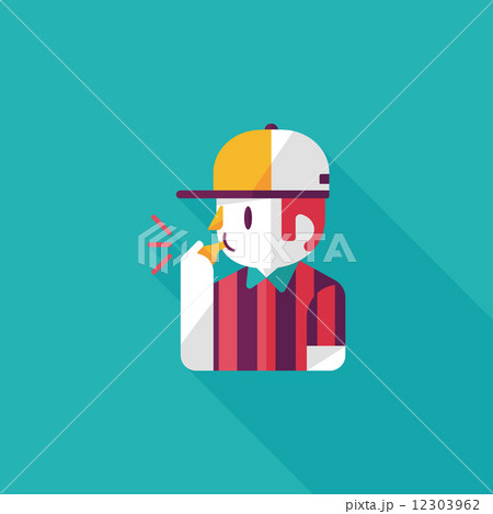 referee flat icon with long shadow,eps10 12303962