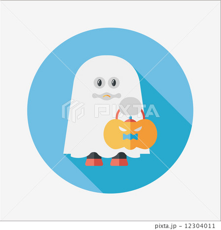 ghost flat icon with long shadow,eps10 12304011